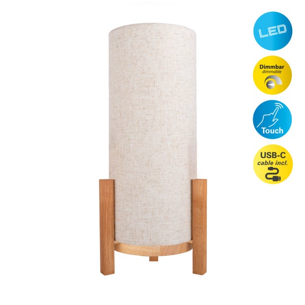 LED-Tischleuchte mit Dimmfunktion, Touchfunktion und USB-C-Kabel
