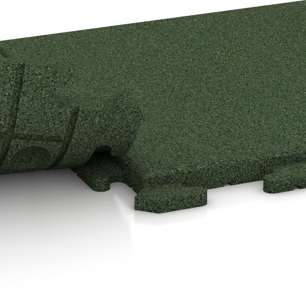 Grüne Gummifliese mit Verbindungssystem