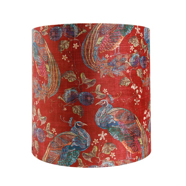 Velour Lampenschirm Pfau Design 40/40/40 Gold innen