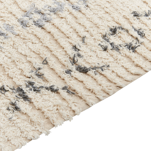 Teppich DISPUR Beige 140 x 200 cm Baumwolle