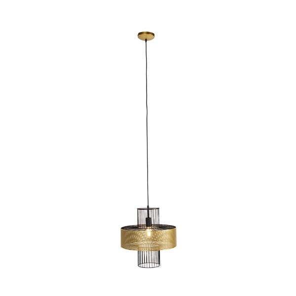 Design Hängelampe Gold mit schwarz 30 cm - Tess