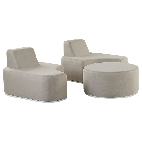 Lounge Set mit Tisch 2-Sitzer FABRO modular Hellgrau
