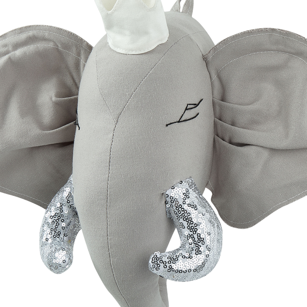 Wanddekoration für Kinder Elefant TANTOR Baumwolle 33 cm Grau