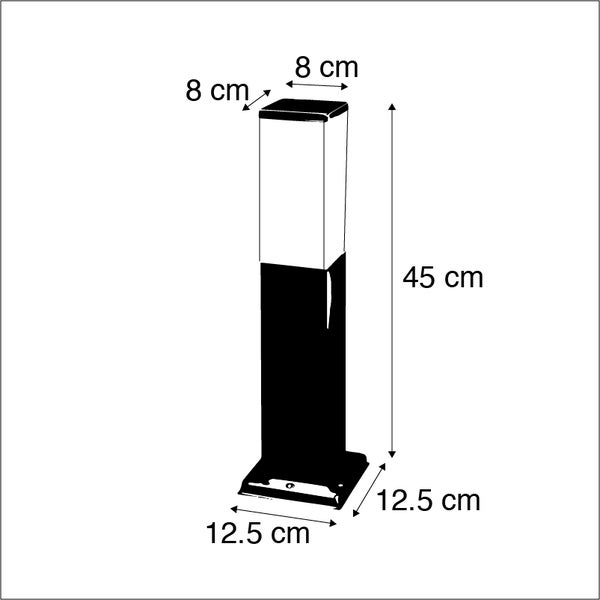 Außenleuchte Stahl 45cm IP44 - Malios mit Erdungsstift und Kabelmuffe