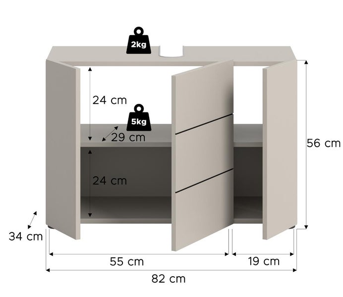 Schrank mit Abmessungen