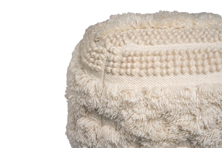 Pouf Hocker handgefertigt Natural Quadrat 50 cm