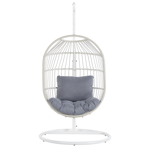 Hängesessel mit Gestell ALBA Polyrattan Weiß