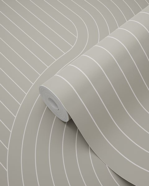 ESTAhome Tapete grafische Linien Grau - 50 x 900 cm - 139924