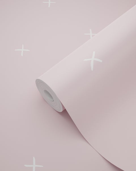ESTAhome Tapete grafisches Motiv Rosa - 53 cm x 10.05 m - 139069