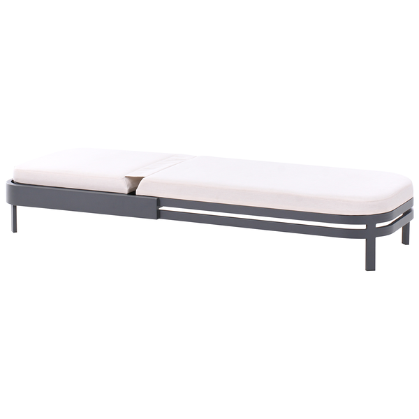Sonnenliege mit Kissen NETTUNO Metall Hellbeige