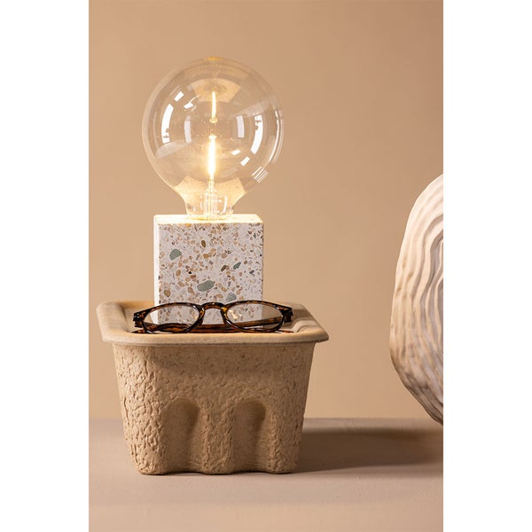 Rilche Beleuchtung Tischlampe 9x9x9cm Grau. 9 X 9 X 9 cm