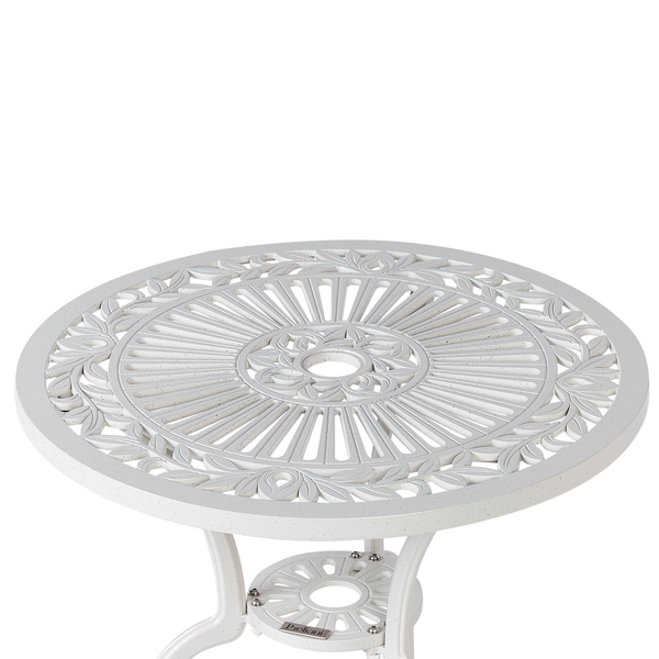 Outdoor Bistrotisch DASCIO 61 cm 61 cm Metall Cremeweiß