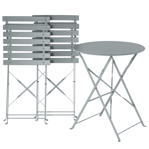 Bistro Set klappbar FIORI Metall Grau