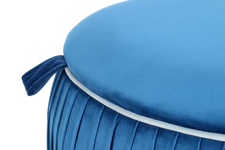 Hocker stilvoll, mit Stauraum Blau Rund Ø 63 cm