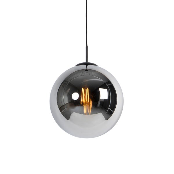 Smarte Hängelampe schwarz mit Rauchglas 30 cm inkl. WLAN ST64 - Pallon