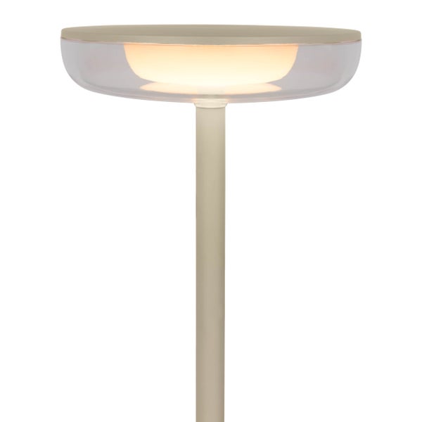 Akku-Tischleuchte PASI für Außen und Innen, aus Metall und Kunststoff in Beige, dimmbar, mit Touch- und Memory-Funktion, ca. 26 cm hoch