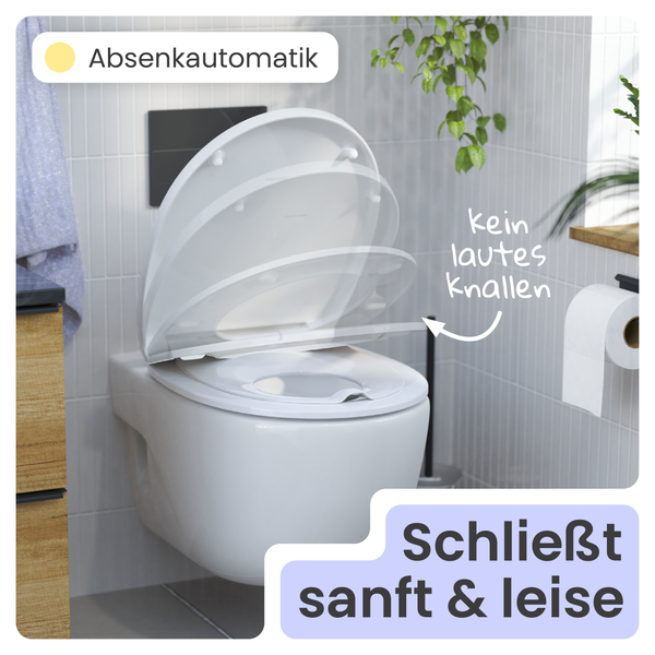 Wand-Tiefspülklosett mit Absenkautomatik für sanftes Schliessen