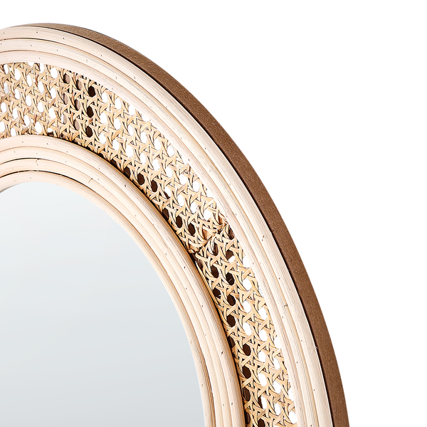 Wandspiegel FRANEY 50 cm 120 cm Rattan Naturfarben