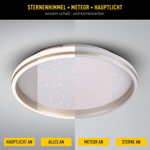 Runde LED Deckenleuchte mit Sternenhimmel-Effekt
