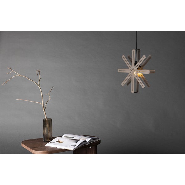 Säfsen Weihnachtsstern mit Licht Stahl Ø40 cm Pendelleuchte mocca. 40 X 6 X 40 cm