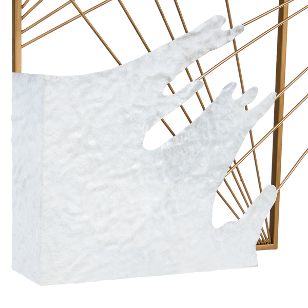 Dekorative Wanddekoration mit abstraktem Design aus Metall und Glas