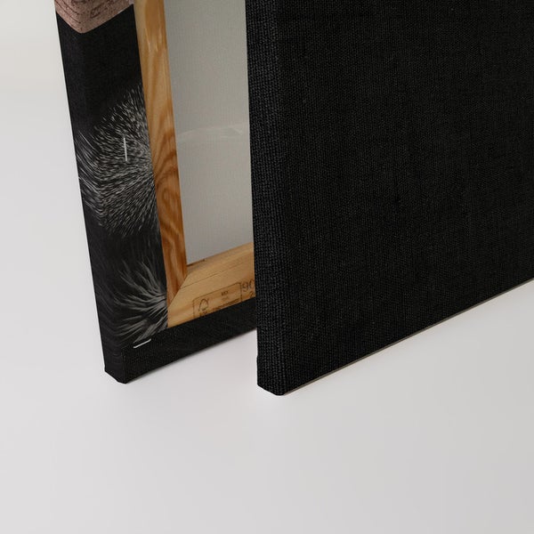 Detailansicht einer Leinwand mit Holzkeilrahmen