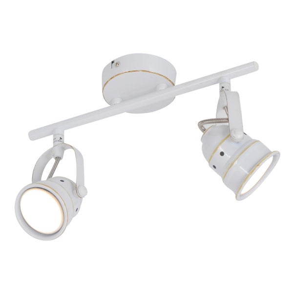Weiße Deckenleuchte mit zwei Strahlern