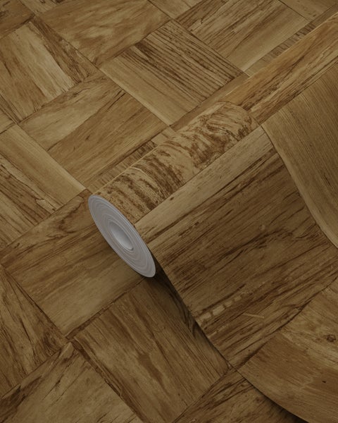 Origin Wallcoverings Tapete quadratische Holzstücke Braun - 50 x 900 cm - 347932