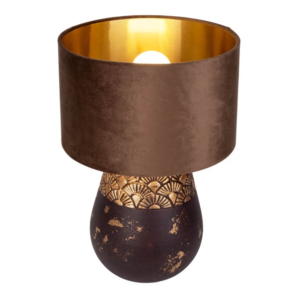 Skizze einer Tischleuchte mit den Maßen 260 mm Durchmesser und 390 mm Höhe