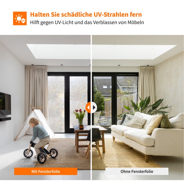 Simple Fix Fensterfolie - 60 x 300 cm - Sichtschutzfolie Fenster Folie, Isolierfolie - Fensterfolie Blickdicht Selbsthaftend - Regenbogen