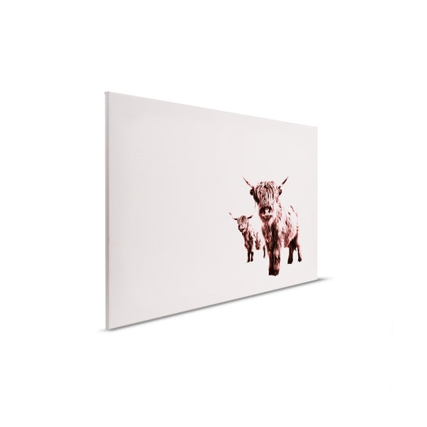 Leinwandbild mit zwei Hochlandrindern
