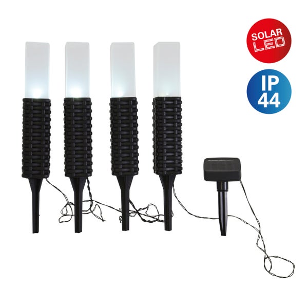 Gartenleuchten Set mit LED Solarbetrieb und IP44 Schutzart