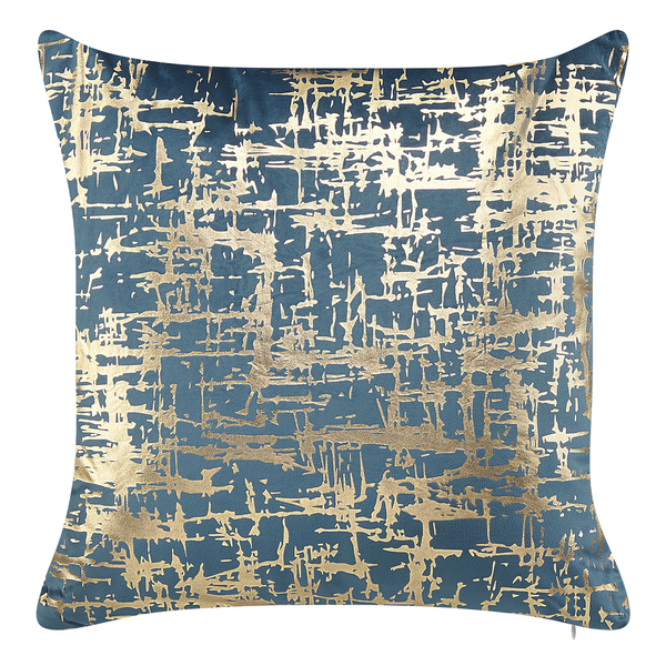 Dekokissen 2er Set GARDENIA Samtstoff 45 x 45 cm Blau Abstraktes Muster