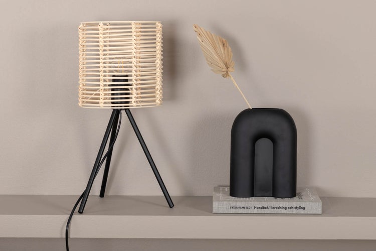 Fence Beleuchtung Tischlampe 20x20x40cm Rattan schwarz, Holz. 20 X 20 X 40 cm