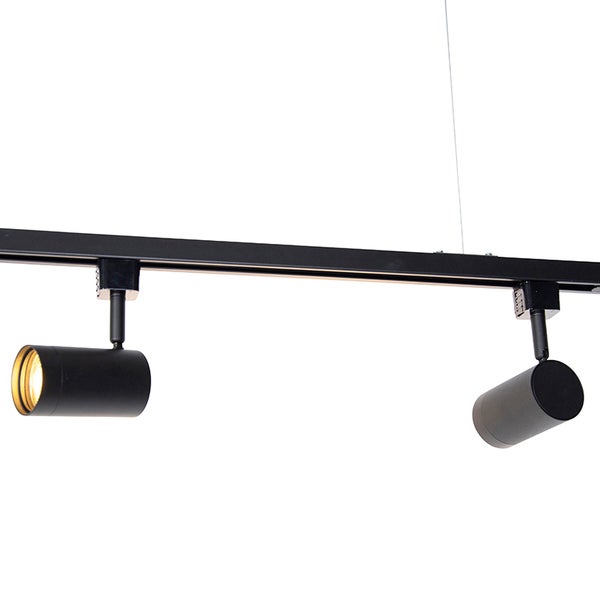Modernes 1-Phasen-Schienensystem mit 5 Spots schwarz - Jeana