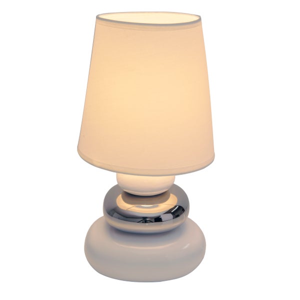 Tischleuchte mit Stoffschirm