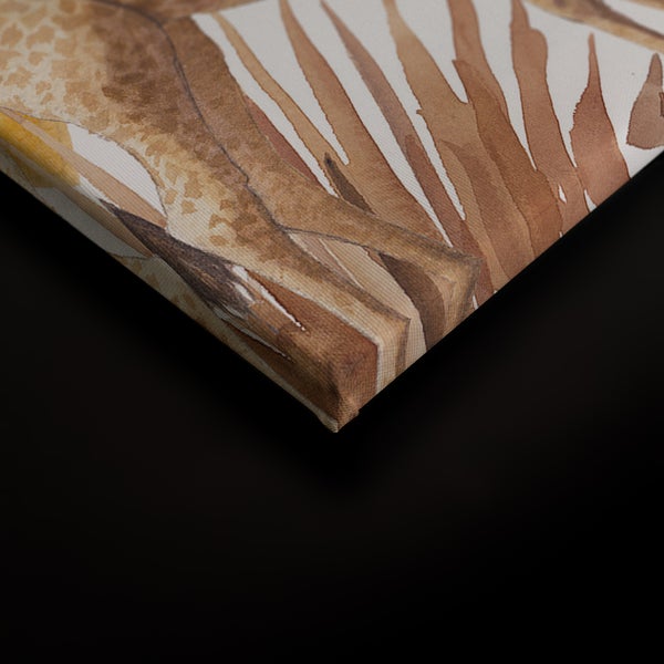 Wandbild auf Leinwand mit abstraktem Aquarellmotiv in Naturtönen