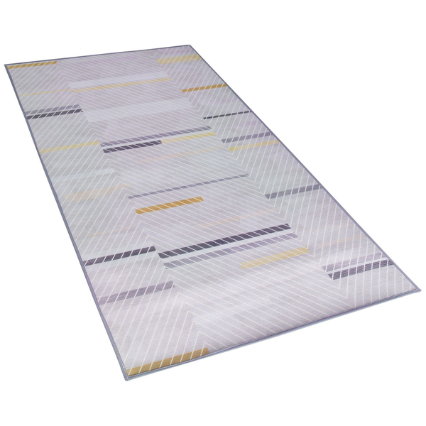 Teppich grau-gelb Streifenmuster 80 x 150 cm ERGENLI