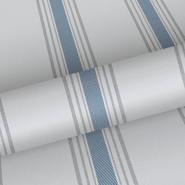 Sanders und Sanders Tapete Streifen Blau und Grau - 53 cm x 10.05 m - 640665