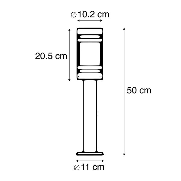 Moderne Außenleuchte schwarz 50 cm IP44 - Gleam