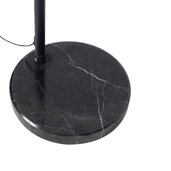 Botanische Bogenlampe mit schwarzem Samt-Schirm Pfauen-Design 50 cm - XXL