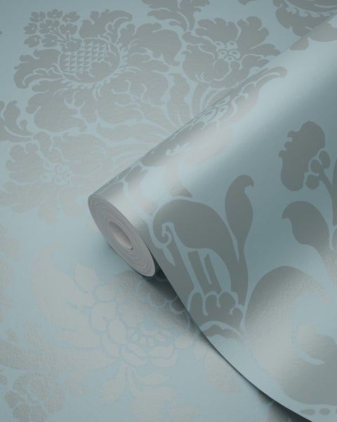 Origin Wallcoverings Tapete Ornamente Eisblau - 53 cm x 10.05 m - 346237