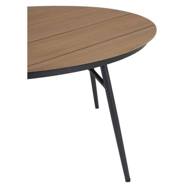 Dan Gartentisch Ø178cm schwarz,Teak dekor. 178 X 178 X 75 cm