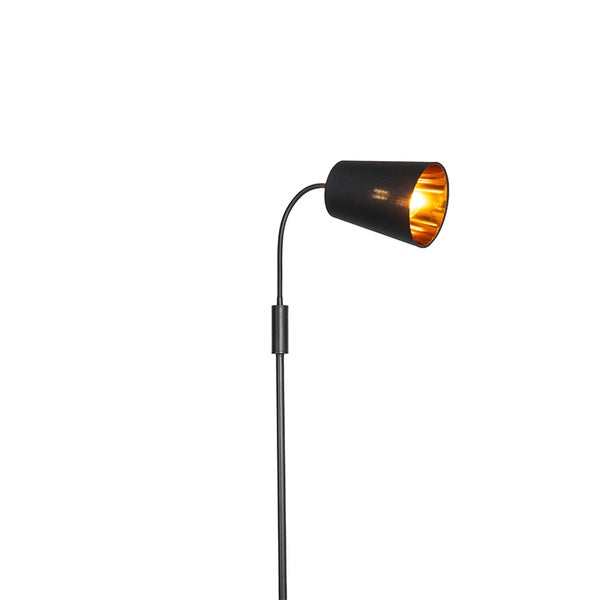 QAZQA - Moderne Stehlampe schwarz - Carmen I Wohnzimmer I Schlafzimmer - Stahl Länglich - LED geeignet E14