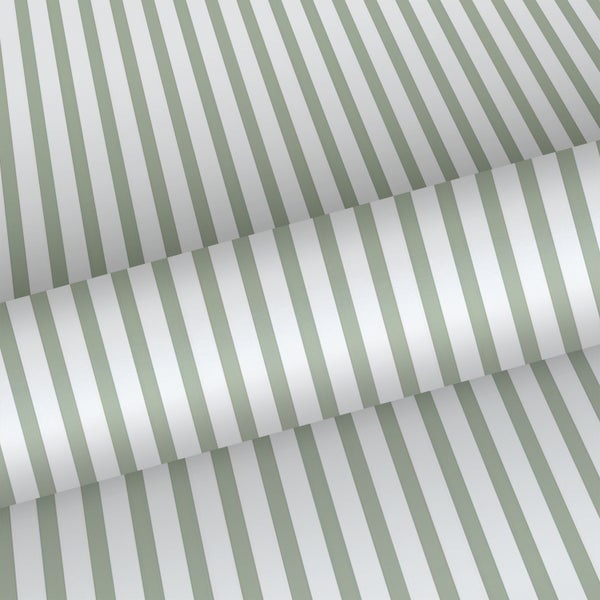 Sanders und Sanders Tapete Streifen Olivgrün und Weiß - 53 cm x 10 m - 640416