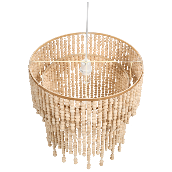 Hängelampe mit Holzperlen, dekorative Innenbeleuchtung