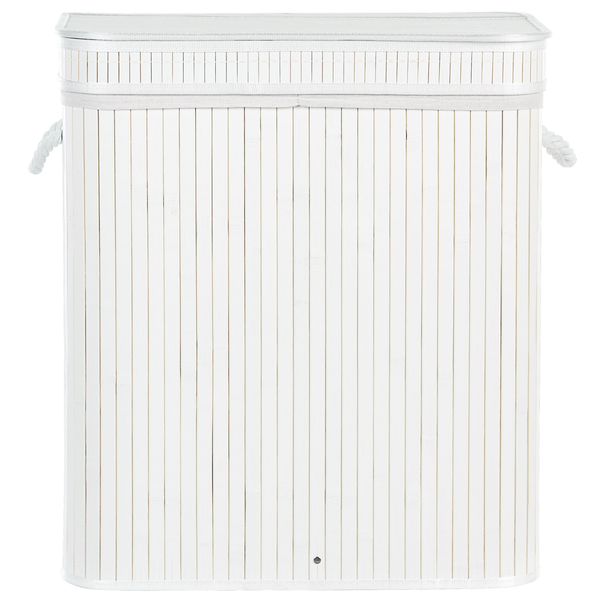 Korb mit Deckel Bambusholz weiß rechteckig KALTHOTA