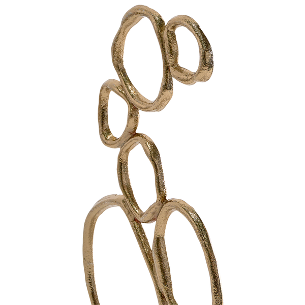 Dekorative goldfarbene Skulptur mit abstrakten Formen