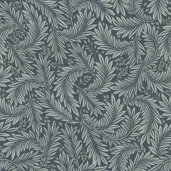 ESTAhome Tapete Blätter Graublau - 50 x 900 cm - 131146