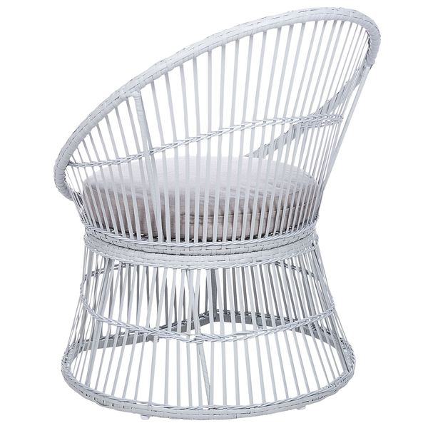 Bistro Set inkl. Kissen MESYNA Polyrattan Weiß
